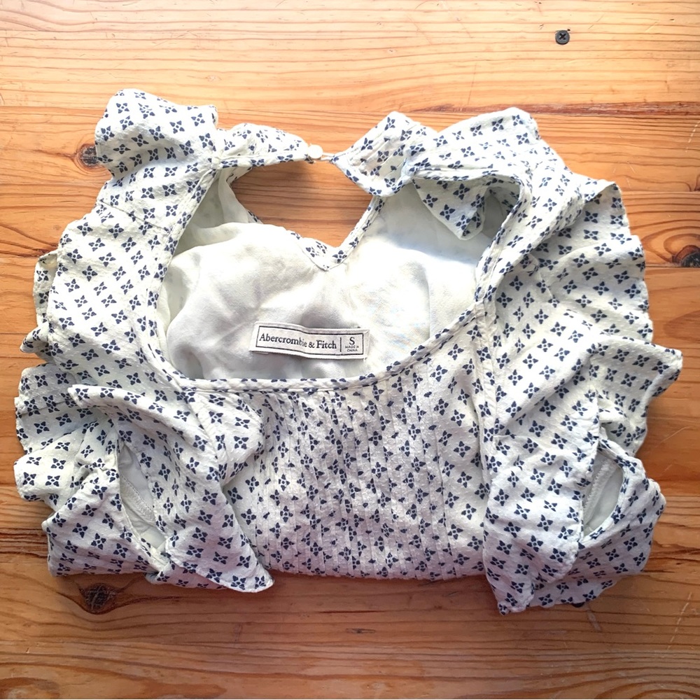 Abercrombie & Fitch ~ NWOT Pattern Ruffle Pleated Tank Top! - Picture 4 of 7